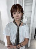 小顔レイヤーミニボブフェイスレイヤー外ハネボブウルフ