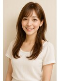 レイヤーカット髪質改善ミルクティーベージュ