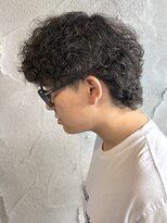 ニアウ 高崎店(Niau)&nbsp;メンズマッシュウルフツイストスパイラルパーマ群馬高崎眉毛