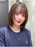 ボブ　レイヤーカット　顔周りカット　ベージュカラー　髪質改善