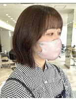 ヘアワン(HAIR One) 切りっぱなしボブ×透明感オリーブベージュ
