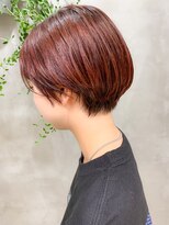 テトヘアー(teto hair) ピンクベージュ、暖色カラー、マッシュショート、丸みショート