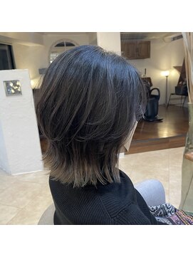 ロストシティ 横浜(LOST CITY) インナーカラー_ラベンダーグレージュ_レイヤーボブ【Lostcity】