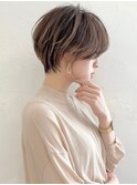 耳掛けショート/ハイライト/小顔カット/マッシュショート