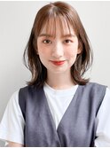 ココアベージュモテ髪マロンミストバング前髪パールベージュ