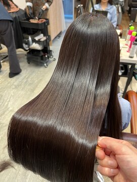 アディクト 東陽町西口(addict) うねりを抑える縮毛矯正＿韓国風グレージュ＿ロング［東陽町］