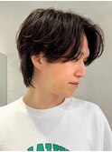 センター分け♪マッシュウルフ