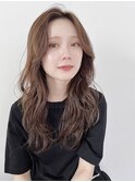 大きめカール　デジタルパーマ　韓国風顔まわり