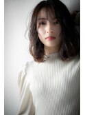 暗髪ハイライトウェットヘア抜け感ミディアムv北浦和20代30代