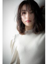 カバーヘア ブリス 北浦和(COVER HAIR bliss)&nbsp;暗髪ハイライトウェットヘア抜け感ミディアムv北浦和20代30代