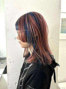 レコ 渋谷(LECO) ピンクとブルーのハイトーンデザインミックスカラー