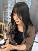 インナーカラーブルーグレージュ