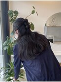 波ウェーブとカチモリハーフアップ