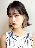 さりげないアクセント インナーカラーボブ