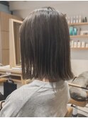 切りっぱなしボブ/結べる長さ/赤味消しカラーベージュ