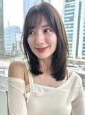ミディアムレイヤーくびれミディアム大人韓国ヘア KE-07