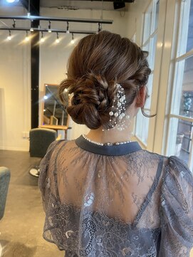 ムード マグ レーベル 南松本(MOOD Mag Label) お呼ばれヘアアレンジ大人かわいい×タイトロープシニヨン