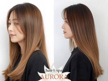ヘアーアンドスパ アウローラ(AURORA)の写真/<”髪の色”が映える美しい髪へ髪質改善*>最上質の厳選薬剤で映える"艶髪"を体験してください◎