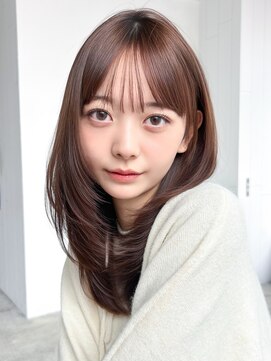 アイティーバイアルバム 松戸店(IT by ALBUM) ロング前髪カット顔周りレイヤーココアベージュ_F31248