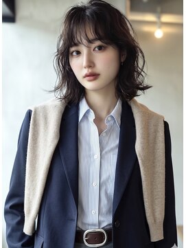 ノラ シブヤ(NORA) 小顔ミディアムパーマミディアムデジタルパーマボブパーマ前髪