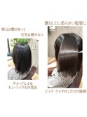 夏ヘアー/美シルエット/ツヤ髪ミディ/ダークグレージュ/ミセス