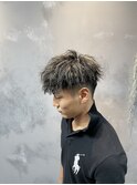 ツイストパーマ　メッシュカラー