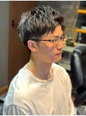 ビジネス メンズショート 好印象 ツーブロック 黒髪 爽やか