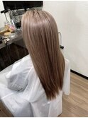 夏デザインカラーレイヤーカットオリーブベージュウェットヘア