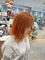 フィゼル あべのルシアス店(Aujua fizelle)&nbsp;外ハネボブ×オレンジベージュカラー
