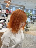 外ハネボブ×オレンジベージュカラー