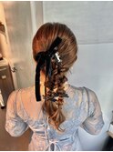 【ダブルポニーテール】/結婚式/二次会/同窓会/銀座/ヘアセット