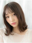 大人かわいい透明感カラー外ハネロブp小山20代30代