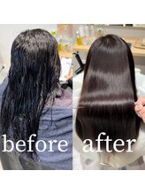 【美髪縮毛矯正の施術例】酸熱トリートメント、酸性縮毛矯正を繰り返し癖残り＋ダメージがお悩みのお客様◎