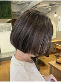 ボブスタイル×ハイライト/30代/40代/50代