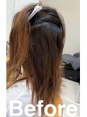 SLEEK式髪質改善【縮毛矯正】ビフォー内側
