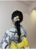 サイドポニー編み下ろし