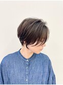 前下がり小顔ショート×アッシュベージュ
