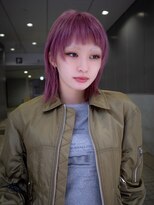 ギークス(GEEKS)&nbsp;【GEEKS渋谷】ブリーチカラー/青みピンク/ハッシュカット/ウルフ