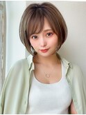 40代前下がりボブで絶壁解消！小顔に見えるひし形シルエット