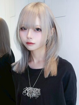 アルバム 銀座(ALBUM GINZA) 前髪カットくびれミディハイトーンダブルカラー_F21262