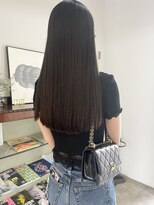 ヘアーアイストゥーレ(HAIR ICI TRE)&nbsp;ロング　髪質改善　ストレート　ロング　グレージュ　大人