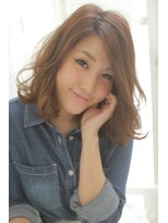 リー 尼崎(Lee) 『Lee尼崎』艶カラー+流し前髪=大人ロブヘア