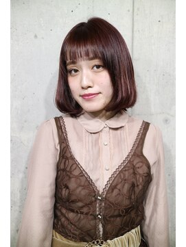 サロンドミルク 原宿(salon de MiLK) 【salon de MiLK 原宿】透け感×ピンク×透明感ボブ