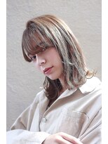 リアン(Lien)&nbsp;Lien☆外ハネスリークボブ×シアーピンクベージュ　立川