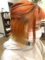 フラット 千葉(Flat.) アプリコットオレンジ×インナーカラーイエロー【千葉】