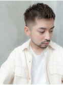 メンズショート/アップバング/短髪/刈り上げ/七三フェード