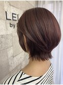 ピンクブラウンなショート