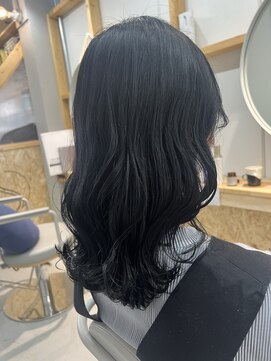 スクリバイタヒエ(SUKURI by tahie) #ブルーブラック　#ヴェール巻き