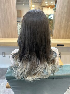 ナノヘア(nano hair) ホワイトシルバーグラデーション