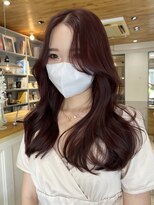 エイン(EYN) ピンクブラウン/レイヤーカット/顔周りカット/韓国ヘア/